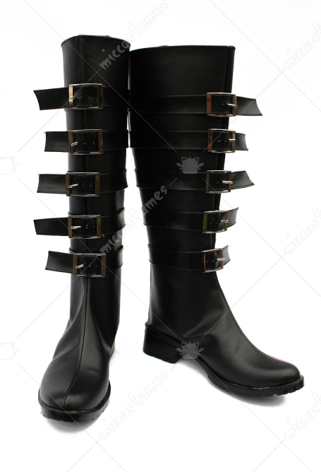 Alice Madness Returns Alice Cosplay Shoes Black Long Leather Boots