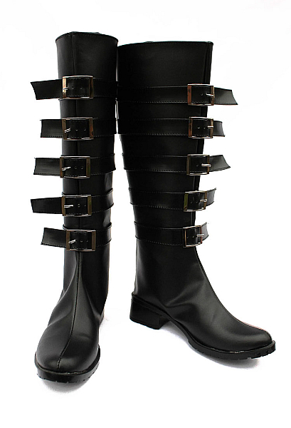 Alice Madness Returns Alice Cosplay Shoes Black Long Leather Boots