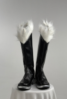 Fortnite Black Cat Cosplay Shoes Black Long Boots