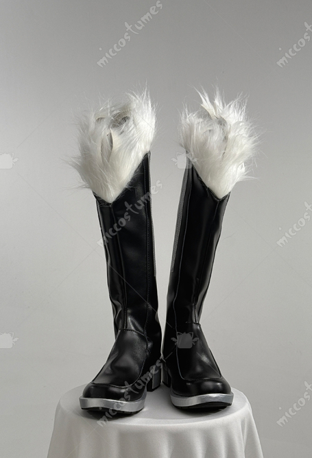 Fortnite Black Cat Cosplay Shoes Black Long Boots