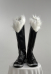Fortnite Black Cat Cosplay Shoes Black Long Boots