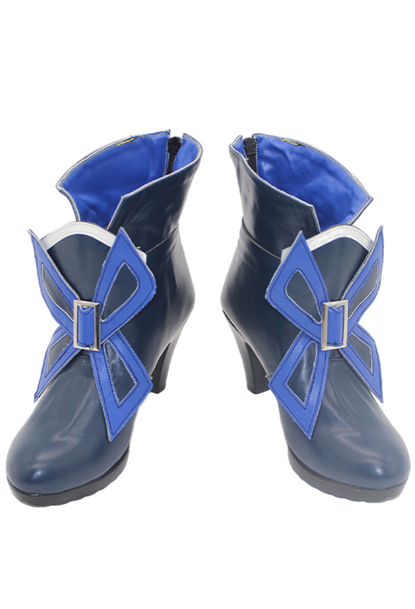 Genshin Impact Chaussures de Cosplay Fucalors Chaussures Cosplay Bleues et Noires à Talons hauts