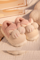 Cute Home Slippers Cartoon Caw Paws Shaped Animal Slippers Pink Detachable Slippers