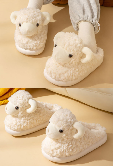 Cute Home Slippers - Cartoon Sheep Shaped Soft Plush Slip on House Slippers | Top Quality Animal Slippers for Sale Cute Home Slippers - Cartoon Sheep Shaped Soft Plush Slip on House Slippers | Top Quality Animal Slippers for Sale