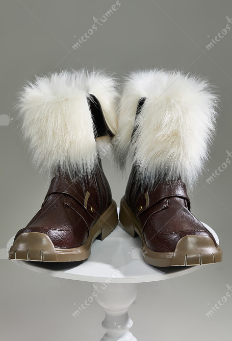 Rival Girl Doreen Game Cosplay Shoes Dark Brown Boots