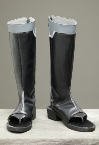 Rival Girl Ninja Girl Cosplay Shoes Black Cutout PU Boots