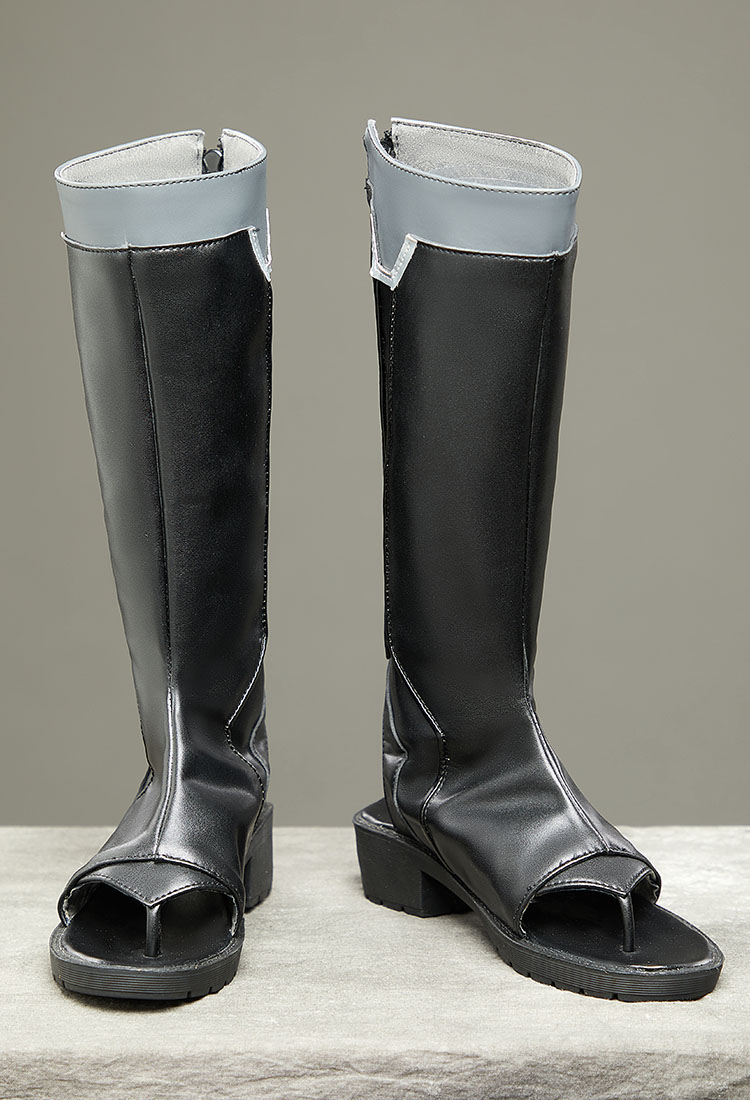 Rival Girl Ninja Girl Cosplay Shoes Black Cutout PU Boots