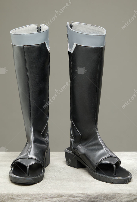 Rival Girl Ninja Girl Cosplay Shoes Black Cutout PU Boots