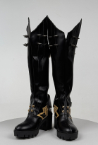 Rival Girl Super Heroine Sword Girl Cosplay Shoes Black Studded Boots