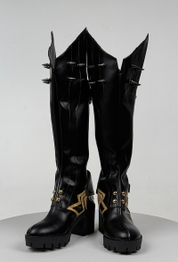 Rival Girl Super Heroine Sword Girl Cosplay Shoes Black Studded Boots