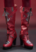 Rival Girl Witch Wanda Cosplay Shoes Red PU Leather High Heel Boots