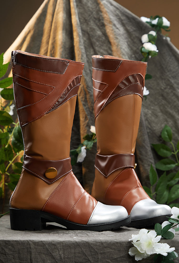 Upgraded Ver The Legend of Zelda Princess Zelda Cosplay Shoes Brown PU Leather Boots