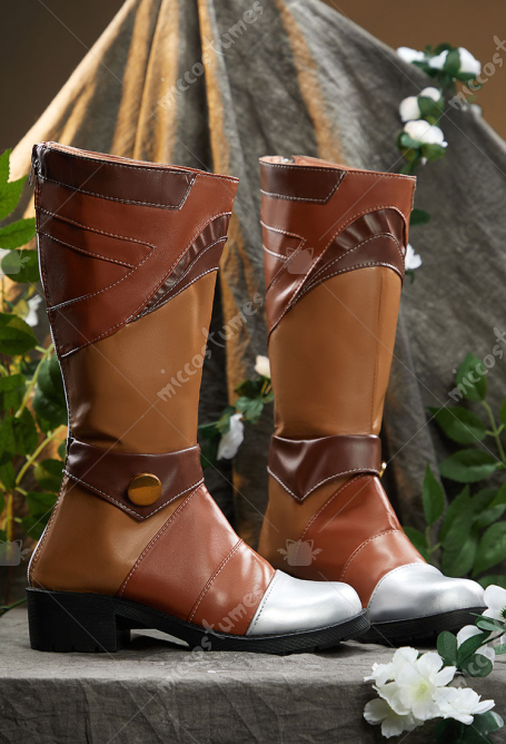 Upgraded Ver The Legend of Zelda Princess Zelda Cosplay Shoes Brown PU Leather Boots