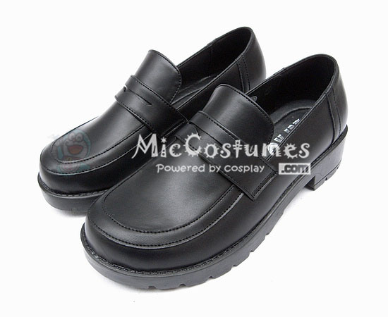 Square Toe Half Vamp PU Japanese School Shoes For Sale