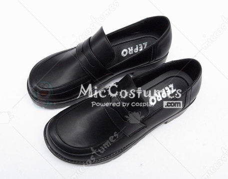 Square Toe Half Vamp PU Japanese School Shoes