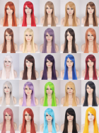 Color Anime Long Straight 80CM Cosplay Wig