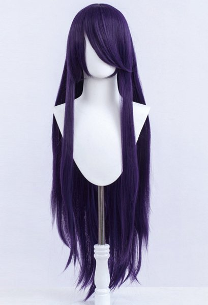 Doki Doki Literature Club Yuri Cosplay Wig Long Straight Dark Purple Wig