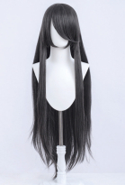 Multicolor Long Straight Wig with Long Bangs Cosplay Wig 100cm A