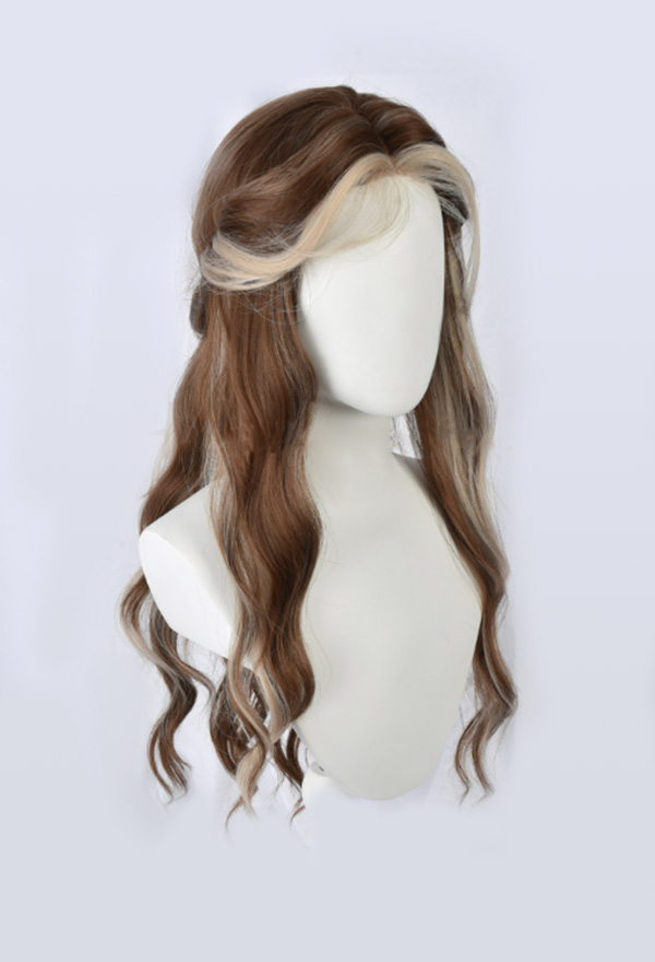 Fairy Cosplay Wig Blonde Brown Beige Teased Long Wig with Hairnet