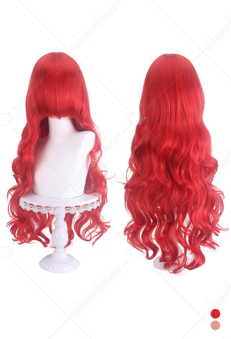 Anime Game Cosplay Wig Universal Red Serie 80cm Long Curly Wig