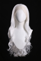 Fortnite Black Cat Cosplay Lace Wig White Big Wave Wig