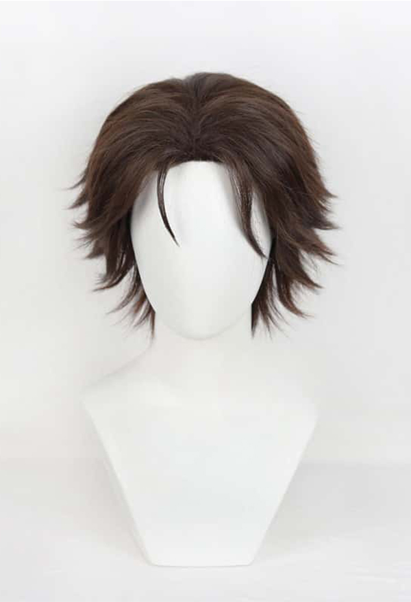 Arcane LOL Viktor Cosplay Wig Short Dark Brown Wig