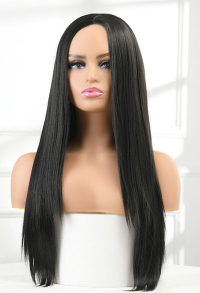 Alice: Madness Returns Alice Cosplay Wig Middle Parted Long Straight Black Wig