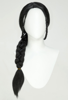 Avatar Airbender Legend of Korra Katara Cosplay Wig Black Long Straight Wig