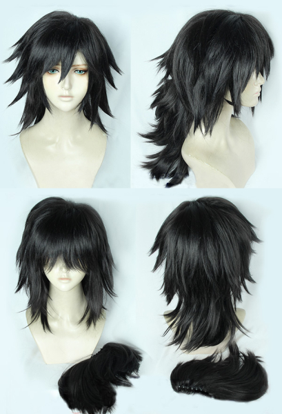 Kimetsu no Yaiba Giyuu Tomioka Black Long Cosplay Wig