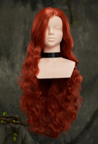Superhero Reddish-Brown 31.5-inch Long Curly Lace Wig
