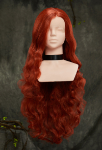 Superhero Reddish-Brown 31.5-inch Long Curly Lace Wig