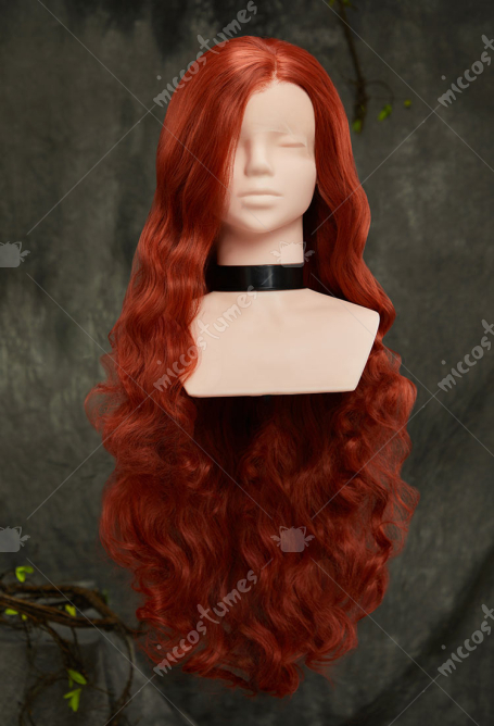 Superhero Reddish-Brown 31.5-inch Long Curly Lace Wig