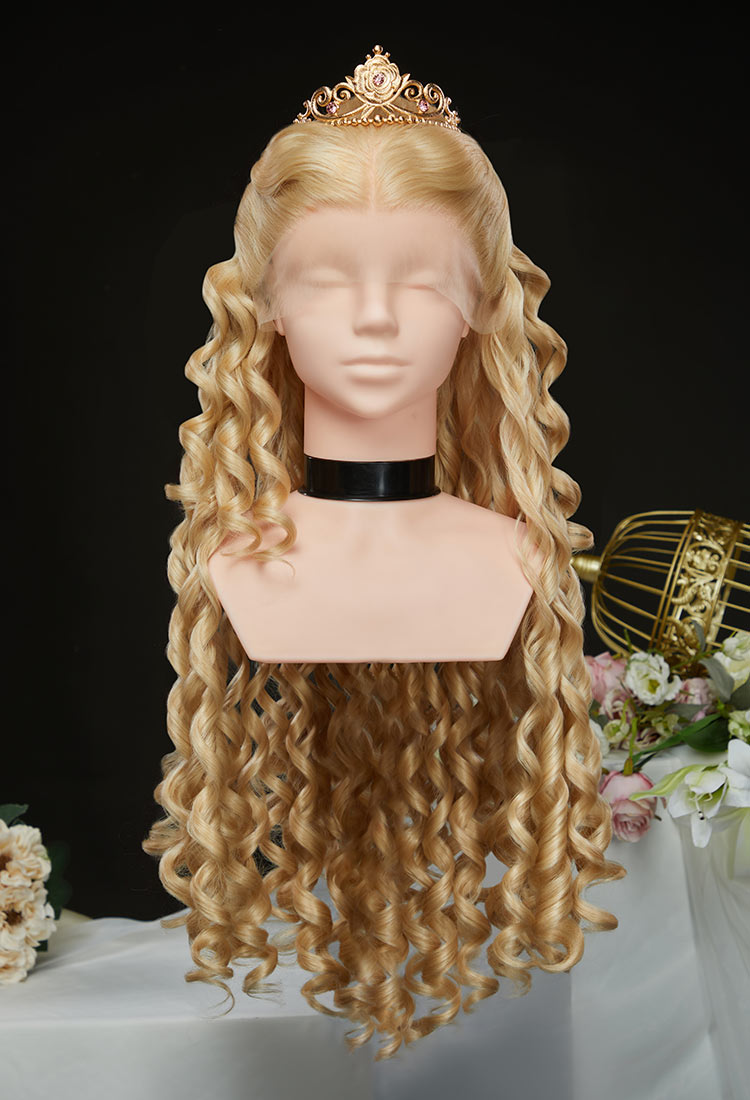 Barbara Princess Clara Cosplay Wig Platinum Blonde 31.5-inch Long Curly Lace Wig