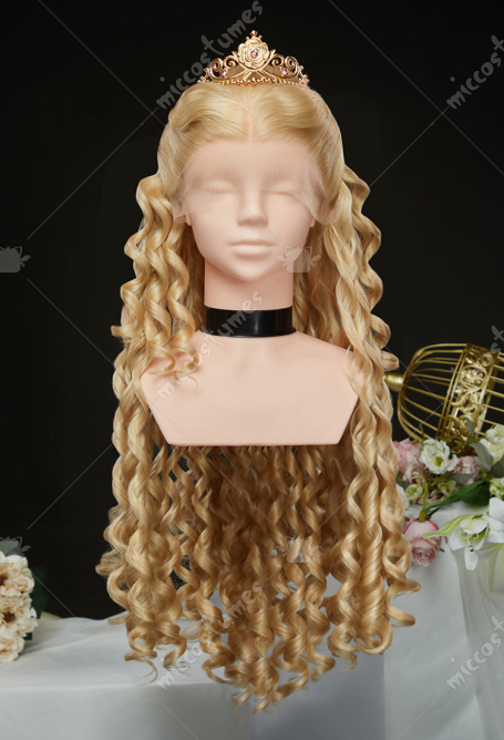 Barbara Princess Clara Cosplay Wig Platinum Blonde 31.5-inch Long Curly Lace Wig