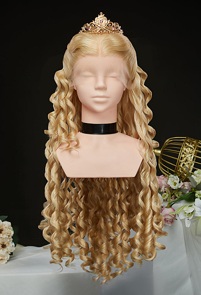 Barbara Princess Clara Cosplay Wig Platinum Blonde 31.5-inch Long Curly Lace Wig