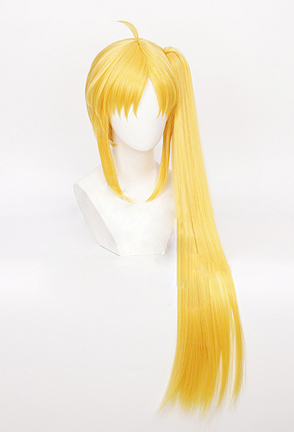 Yellow anime shop wig