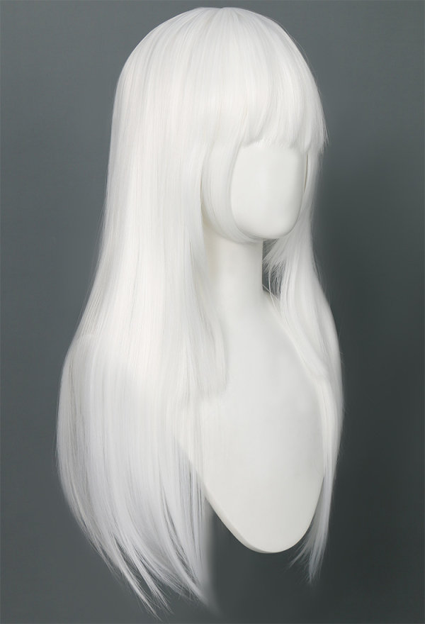 White Long Straight Wig with Bangs Inquisitor Cosplay Wig Top Quality Wig for Sale