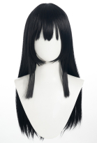 Sister Nun Cosplay Wig Black Long Straight Wig with Bangs