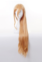 Chainsaw Killer Power Light Orange Color Long Blonde Curly Cosplay Wig