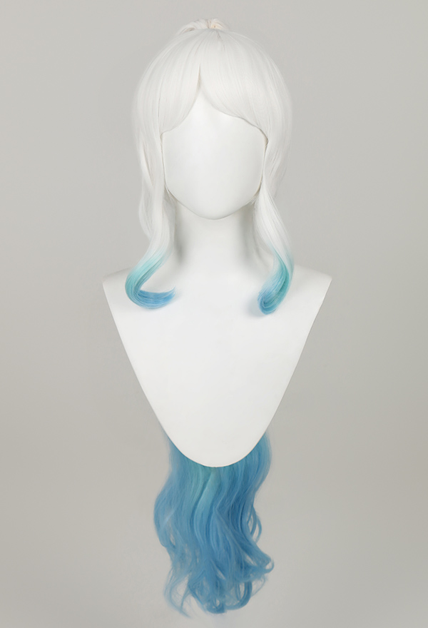 One Piece Yamato White Green Gradient Long Cosplay Wig