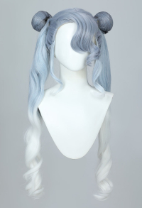 Vocal Cosplay Wig Long Curly Gray Blue Wig