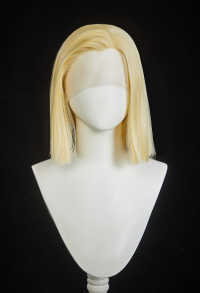 Dragon Boru Artificial Human No. 18 Cosplay Wig Golden Short Straight Lace Wig