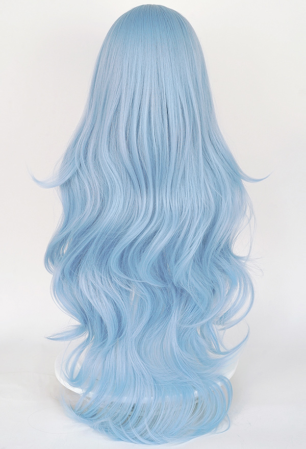 Perruque de Cosplay Wig Longue Bouclé Bleu