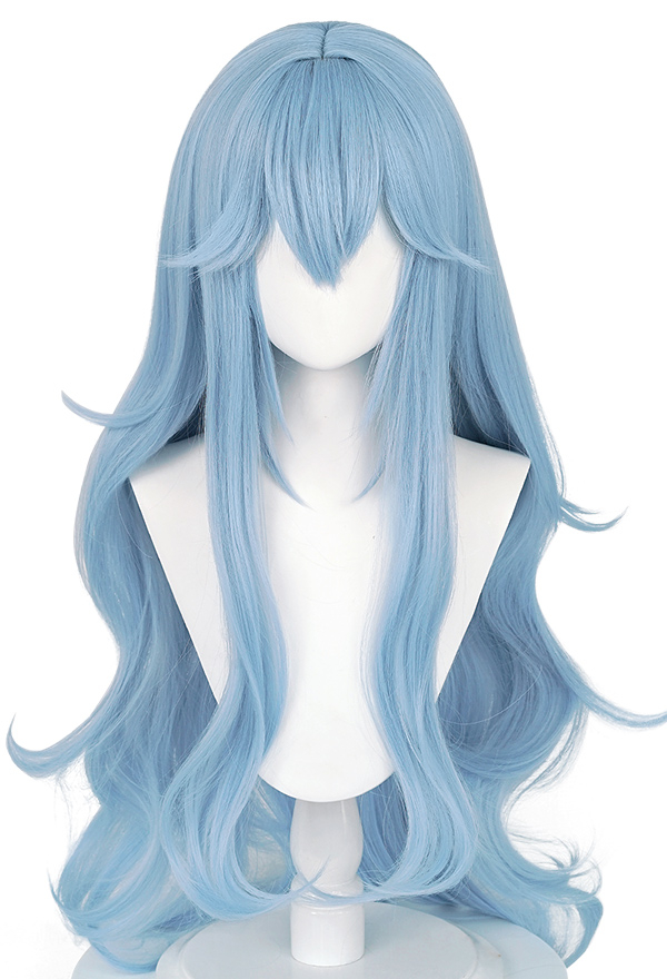 Perruque de Cosplay Wig Longue Bouclé Bleu