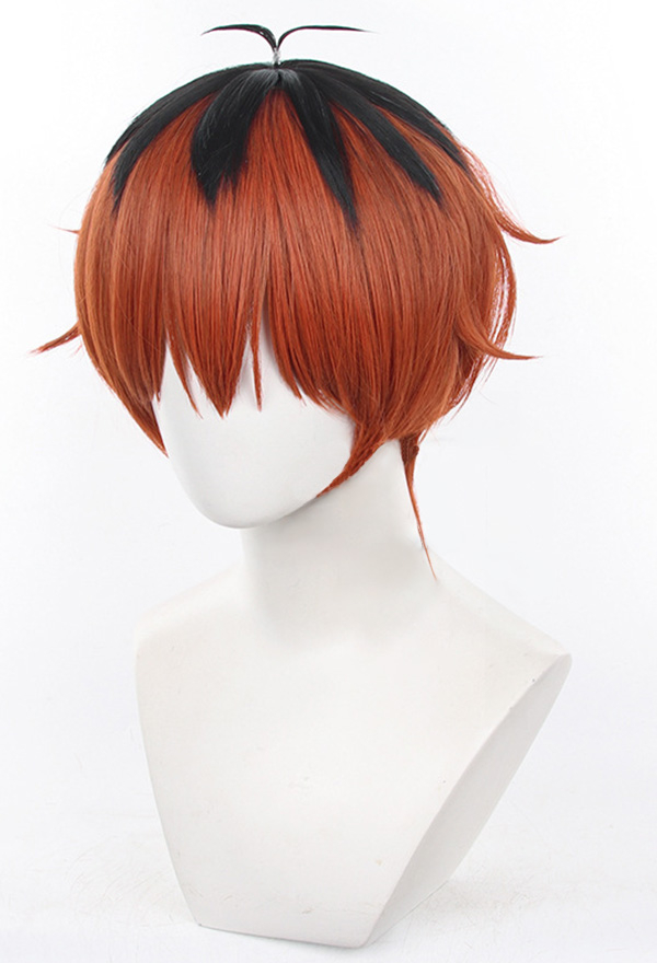 Frieren Beyond Journey s End Stark Cosplay Wig Short Straight Orange Black Wig