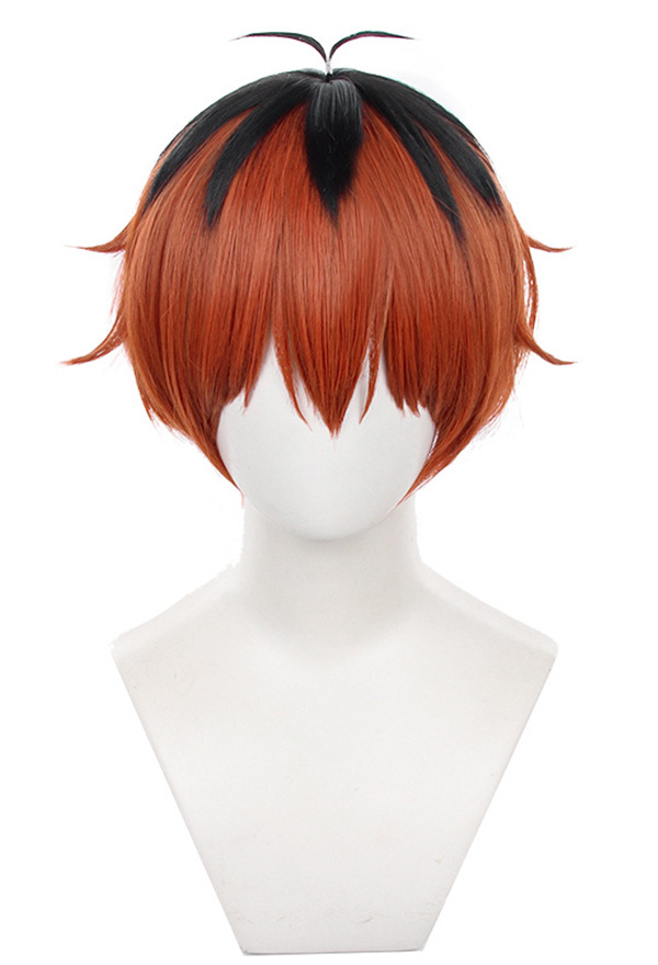 Short Straight Orange Black Wig Men Stark Cosplay Wig Top Quality Wig for Sale