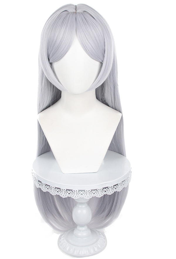 Long Straight Silver Grey Wig Anime Cosplay Wig Top Quality