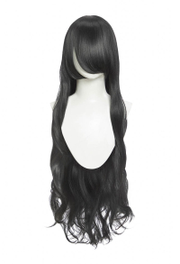 The Fragrant Flower Blooms with Dignity Kaoruko Waguri Cosplay Wig Black and Gray 100cm Long Curly Wig