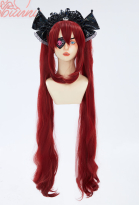 Wine Red Little Devil Cosplay Wig Double Ponytails Long Curly Wig