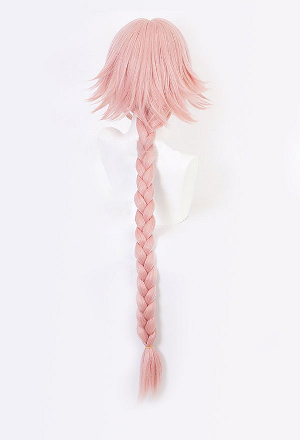 FGO Fate Apocrypha Astolfo Cosplay Wig – Long Braided Ponytail Party Hair In Pink
